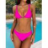 image:imageANRABESS Bikini Swimsuit Sets for Women Double Shoulder Straps Top Triangle Floral Two Piece Bathing Suit Beach SwimwearHot Pink