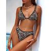 image:imageANRABESS Bikini Swimsuit Sets for Women Double Shoulder Straps Top Triangle Floral Two Piece Bathing Suit Beach SwimwearLeopard Print