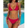 image:imageANRABESS Bikini Swimsuit Sets for Women Double Shoulder Straps Top Triangle Floral Two Piece Bathing Suit Beach SwimwearRed