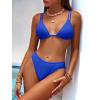 image:imageANRABESS Bikini Swimsuit Sets for Women Double Shoulder Straps Top Triangle Floral Two Piece Bathing Suit Beach SwimwearRoyal Blue