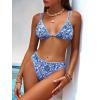 image:imageANRABESS Bikini Swimsuit Sets for Women Double Shoulder Straps Top Triangle Floral Two Piece Bathing Suit Beach SwimwearWhite Blue Floral