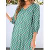 image:imageANRABESS Boho Maxi Dresses for Women Summer Puff Sleeve V Neck Flowy Long Casual Dress with Pockets 2026 Vacation ClothesFloral Green