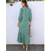 image:imageANRABESS Boho Maxi Dresses for Women Summer Puff Sleeve V Neck Flowy Long Casual Dress with Pockets 2026 Vacation ClothesFloral Green