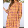 image:imageANRABESS Boho Maxi Dresses for Women Summer Puff Sleeve V Neck Flowy Long Casual Dress with Pockets 2026 Vacation ClothesFloral Purple Yellow