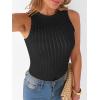 image:imageANRABESS High Neck Tank Tops for Women Sleeveless Shirts Summer 2026 Basic Soft Slim Fit Racerback Trendy Casual OutfitsBlack