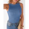 image:imageANRABESS High Neck Tank Tops for Women Sleeveless Shirts Summer 2026 Basic Soft Slim Fit Racerback Trendy Casual OutfitsBlue