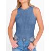 image:imageANRABESS High Neck Tank Tops for Women Sleeveless Shirts Summer 2026 Basic Soft Slim Fit Racerback Trendy Casual OutfitsBlue