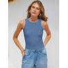 image:imageANRABESS High Neck Tank Tops for Women Sleeveless Shirts Summer 2026 Basic Soft Slim Fit Racerback Trendy Casual OutfitsBlue