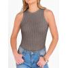 image:imageANRABESS High Neck Tank Tops for Women Sleeveless Shirts Summer 2026 Basic Soft Slim Fit Racerback Trendy Casual OutfitsDeep Coffee