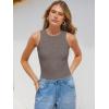 image:imageANRABESS High Neck Tank Tops for Women Sleeveless Shirts Summer 2026 Basic Soft Slim Fit Racerback Trendy Casual OutfitsDeep Coffee