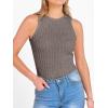 image:imageANRABESS High Neck Tank Tops for Women Sleeveless Shirts Summer 2026 Basic Soft Slim Fit Racerback Trendy Casual OutfitsDeep Coffee