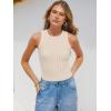 image:imageANRABESS High Neck Tank Tops for Women Sleeveless Shirts Summer 2026 Basic Soft Slim Fit Racerback Trendy Casual OutfitsLight Khaki