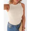 image:imageANRABESS High Neck Tank Tops for Women Sleeveless Shirts Summer 2026 Basic Soft Slim Fit Racerback Trendy Casual OutfitsLight Khaki