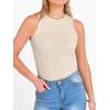 image:imageANRABESS High Neck Tank Tops for Women Sleeveless Shirts Summer 2026 Basic Soft Slim Fit Racerback Trendy Casual OutfitsLight Khaki