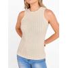 image:imageANRABESS High Neck Tank Tops for Women Sleeveless Shirts Summer 2026 Basic Soft Slim Fit Racerback Trendy Casual OutfitsLight Khaki
