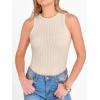 image:imageANRABESS High Neck Tank Tops for Women Sleeveless Shirts Summer 2026 Basic Soft Slim Fit Racerback Trendy Casual OutfitsLight Khaki