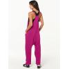 image:imageANRABESS Jumpsuits for Women Casual Summer Overalls Sleeveless Spaghetti Strap Romper Jumpers Trendy Beach Vacation OutfitsHot Pink
