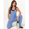 image:imageANRABESS Jumpsuits for Women Casual Summer Overalls Sleeveless Spaghetti Strap Romper Jumpers Trendy Beach Vacation OutfitsSky Blue