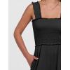 image:imageANRABESS Jumpsuits for Women Dressy Casual Smocked Sleeveless Wide Leg Longe Rompers One Piece 2026 Summer Vacation OutfitsBlack
