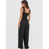 image:imageANRABESS Jumpsuits for Women Dressy Casual Smocked Sleeveless Wide Leg Longe Rompers One Piece 2026 Summer Vacation OutfitsBlack