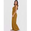 image:imageANRABESS Jumpsuits for Women Dressy Casual Smocked Sleeveless Wide Leg Longe Rompers One Piece 2026 Summer Vacation OutfitsBrownish Yellow