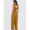 image:imageANRABESS Jumpsuits for Women Dressy Casual Smocked Sleeveless Wide Leg Longe Rompers One Piece 2026 Summer Vacation OutfitsBrownish Yellow