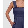 image:imageANRABESS Jumpsuits for Women Dressy Casual Smocked Sleeveless Wide Leg Longe Rompers One Piece 2026 Summer Vacation OutfitsNavy Blue