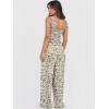 image:imageANRABESS Jumpsuits for Women Dressy Casual Smocked Sleeveless Wide Leg Longe Rompers One Piece 2026 Summer Vacation OutfitsPink Yellow Floral