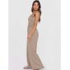 image:imageANRABESS Jumpsuits for Women Dressy Casual Smocked Sleeveless Wide Leg Longe Rompers One Piece 2026 Summer Vacation OutfitsTaupe