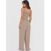 image:imageANRABESS Jumpsuits for Women Dressy Casual Smocked Sleeveless Wide Leg Longe Rompers One Piece 2026 Summer Vacation OutfitsTaupe