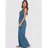 image:imageANRABESS Jumpsuits for Women Dressy Casual Smocked Sleeveless Wide Leg Longe Rompers One Piece 2026 Summer Vacation OutfitsTeal Blue
