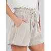 image:imageANRABESS Linen Shorts for Women Summer Casual Wide Leg Loose High Waist Drawstring Dressy Shorts 2026 Beach Vacation ClothesApricot