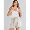 image:imageANRABESS Linen Shorts for Women Summer Casual Wide Leg Loose High Waist Drawstring Dressy Shorts 2026 Beach Vacation ClothesApricot