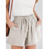 image:imageANRABESS Linen Shorts for Women Summer Casual Wide Leg Loose High Waist Drawstring Dressy Shorts 2026 Beach Vacation ClothesApricot