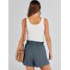 image:imageANRABESS Linen Shorts for Women Summer Casual Wide Leg Loose High Waist Drawstring Dressy Shorts 2026 Beach Vacation ClothesGrey