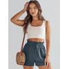 image:imageANRABESS Linen Shorts for Women Summer Casual Wide Leg Loose High Waist Drawstring Dressy Shorts 2026 Beach Vacation ClothesGrey