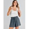 image:imageANRABESS Linen Shorts for Women Summer Casual Wide Leg Loose High Waist Drawstring Dressy Shorts 2026 Beach Vacation ClothesGrey