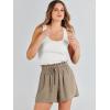 image:imageANRABESS Linen Shorts for Women Summer Casual Wide Leg Loose High Waist Drawstring Dressy Shorts 2026 Beach Vacation ClothesLight Brown