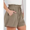 image:imageANRABESS Linen Shorts for Women Summer Casual Wide Leg Loose High Waist Drawstring Dressy Shorts 2026 Beach Vacation ClothesLight Brown