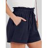 image:imageANRABESS Linen Shorts for Women Summer Casual Wide Leg Loose High Waist Drawstring Dressy Shorts 2026 Beach Vacation ClothesNavy Blue