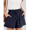image:imageANRABESS Linen Shorts for Women Summer Casual Wide Leg Loose High Waist Drawstring Dressy Shorts 2026 Beach Vacation ClothesNavy Blue