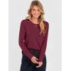 image:imageANRABESS Long Sleeve Shirts for Women Crewneck Basic Tee Striped Tops 2025 Fall Casual Loose Fit T Shirts Fashion OutfitsBurgundy