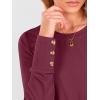 image:imageANRABESS Long Sleeve Shirts for Women Crewneck Basic Tee Striped Tops 2025 Fall Casual Loose Fit T Shirts Fashion OutfitsBurgundy