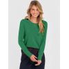 image:imageANRABESS Long Sleeve Shirts for Women Crewneck Basic Tee Striped Tops 2025 Fall Casual Loose Fit T Shirts Fashion OutfitsDeep Green