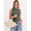 image:imageANRABESS Mock Neck Tank Tops for Women Ribbed Knit Sleeveless Top Slim Fit 2026 Summer Casual Basic Layer ShirtsArmy Green