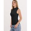 image:imageANRABESS Mock Neck Tank Tops for Women Ribbed Knit Sleeveless Top Slim Fit 2026 Summer Casual Basic Layer ShirtsBlack