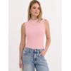 image:imageANRABESS Mock Neck Tank Tops for Women Ribbed Knit Sleeveless Top Slim Fit 2026 Summer Casual Basic Layer ShirtsBright Pink