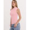 image:imageANRABESS Mock Neck Tank Tops for Women Ribbed Knit Sleeveless Top Slim Fit 2026 Summer Casual Basic Layer ShirtsBright Pink