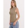 image:imageANRABESS Mock Neck Tank Tops for Women Ribbed Knit Sleeveless Top Slim Fit 2026 Summer Casual Basic Layer ShirtsLight Khaki