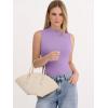 image:imageANRABESS Mock Neck Tank Tops for Women Ribbed Knit Sleeveless Top Slim Fit 2026 Summer Casual Basic Layer ShirtsLight Purple